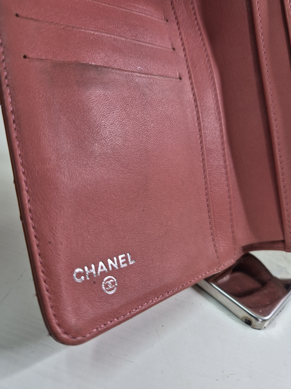 Chanel Orange Quilted Patent Leather Wallet - Picture 7 of 11